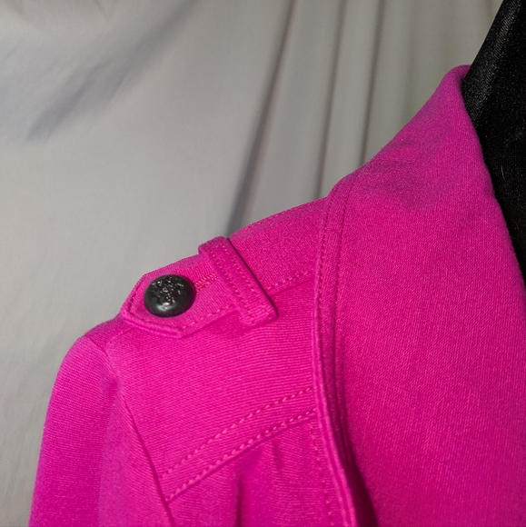 Cache Pink Cropped Double-Breasted Pea Coat - Picture 8 of 9